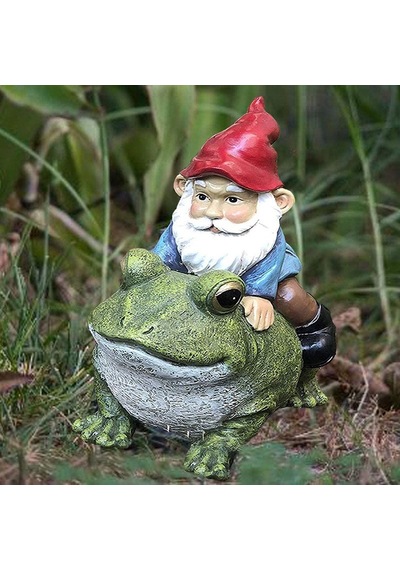 "büyülü Bahçe Gnome Majestic Frog - Ev Dekoru İçin Kaprisli Reçine Heykelcik"
