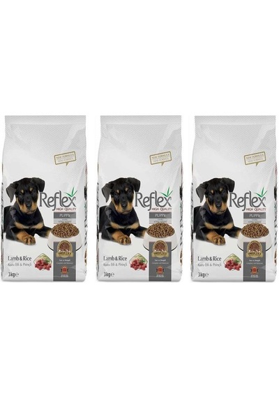 Reflex Kuzu Etli ve Pirinçli Yavru Köpek Maması 3 x 3 KG