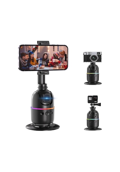 Tr Gimbal Otomatik İzleme Cihazı, 360 Derece Manevralı Otomatik Yüz Takipli, Rgb Işıklı Tasarım, Uzun Şarj Ömr Diğer