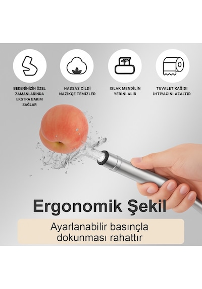 Polham Paslanmaz Çelik Spiral Hortumlu Musluk Çoğaltıcı Tüm Musluklara Uyumlu, Banyo, Tuvalet, Mutfak Krom