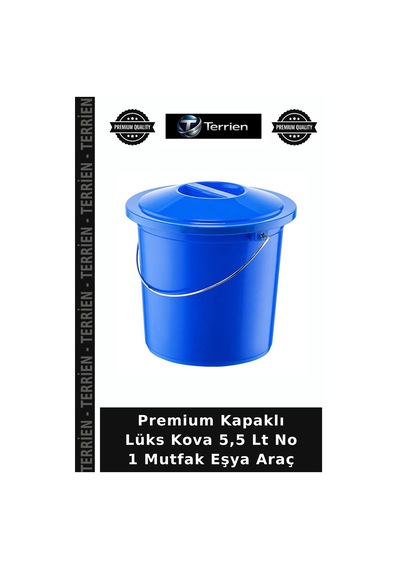 Premium Kapaklı Lüks Kova 5,5 Lt No 1 Mutfak Eşya Araç Çok Renkli