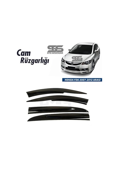 Cam Rüzgarlığı Honda Fd6 2007-2012 Arası Mügen Tip Piano Black
