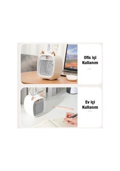 Ezere Hava Nemlendiricili Masaüstü Fan Taşınabilir Mini Klima Soğutucu- 5775