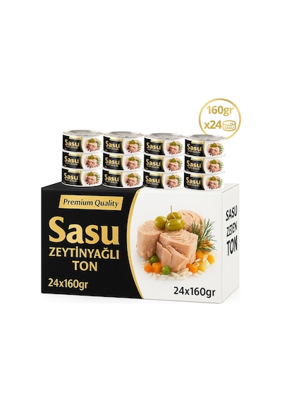Sasu Zeytinyağlı Ton Balığı Bütün Dilim 24 x 160 G