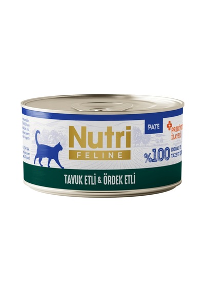 Nutri Feline Tuk Ve Ördek Etli Tahılsız Prebiyotik İleli Ezme Yetişkin Kedi Konservesi 70gr