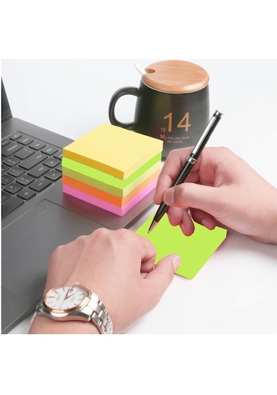 Yapışkanlı Postit 5 Renk 75x75 Mm 1 Paket Artlantis Yapışkanlı Not Kağıdı 5 Li 1 Paket