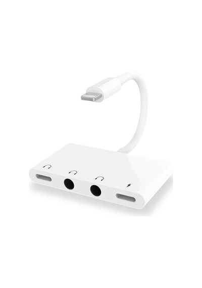 Ally Apple Uyumlu iPhone 11-11 Pro-XS-XR-7-8 4 In 1 OTG Ses Adaptörü Çift DC