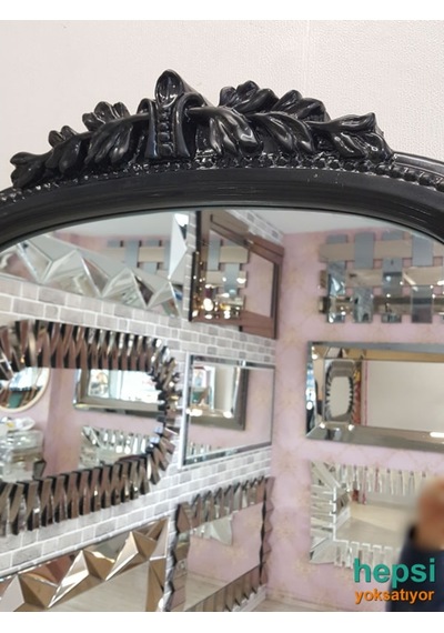 Matmazel Model Siyah Renk Varaklı Boy Aynası Siyah