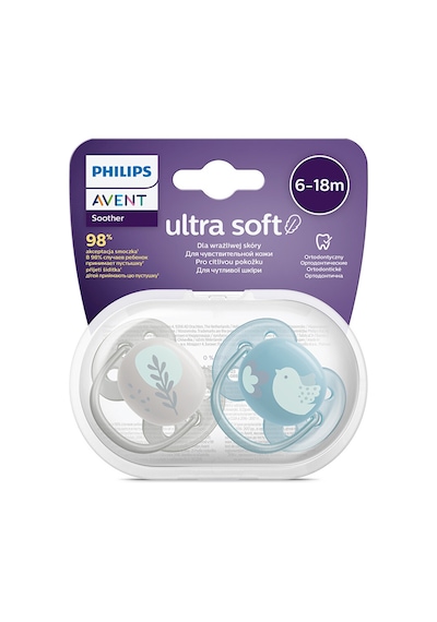 Ultra Soft Emzik 6-18 Ay, 2'li Paket, Erkek