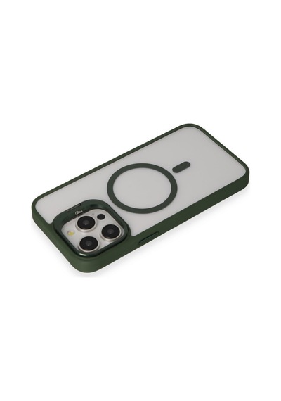 Joko Apple iPhone Uyumlu  15 Pro Max Uyumlu Kılıf Roblox Lens Magsafe Standlı Kapak - Koyu Yeşil