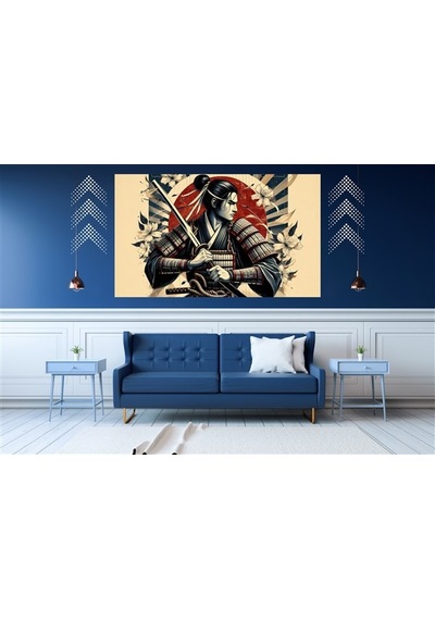 Ti-play Aıko 60x90cm Modern Kadın Samuray Pvc Çerçevesiz Tablo