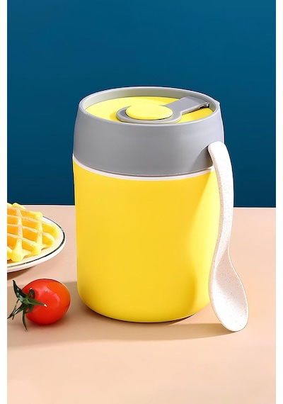 304 Çelik Sarı 500 Ml Yemek Mama Taşıma Saklama Kabı Sıcak Tutmaz Cin560sr Genel