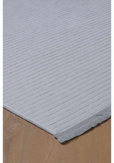 Paradis Açık Gri Fitilli Desen Şönil Kilim Makinede Yıkanabilir Kaymaz Taban Halı Yolluk A.gri