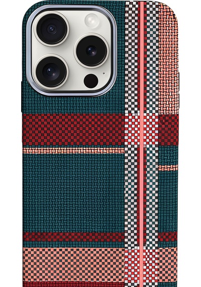 Aether Carbon Apple Uyumlu iPhone 14 Pro Max Magsafe Karbon Kılıf Crimson Weave Crimson Weave