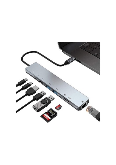 8 Port Bir Arada Multifunction Adaptör Dönüştürücü Çok İşlevli