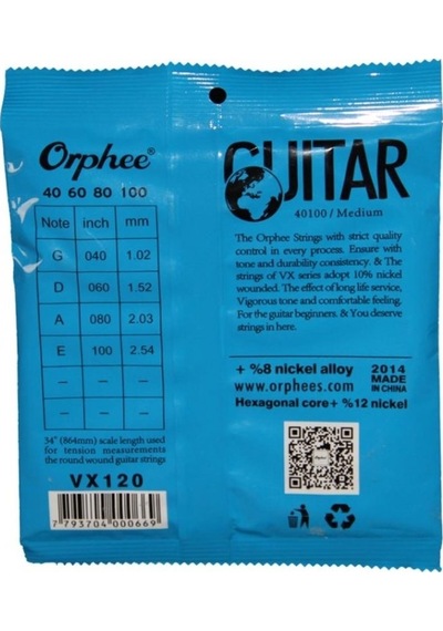 Orphee Vx120 Bas Gitar Teli Seti Orta Seviye - Nikel Kaplama