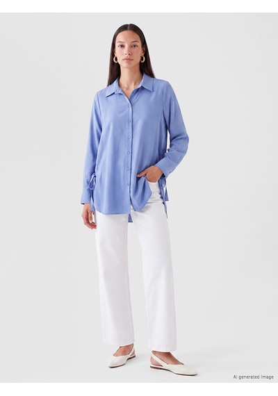 Lcw Everyday Mor Oversize Modal Karışımlı Kadın Gömlek Tunik