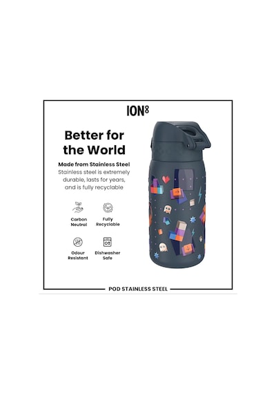 Ion8 - Paslanmaz Çelik Çocuk Suluk - Oyuncu - 400 Ml - Sızdırmaz Çok Renkli