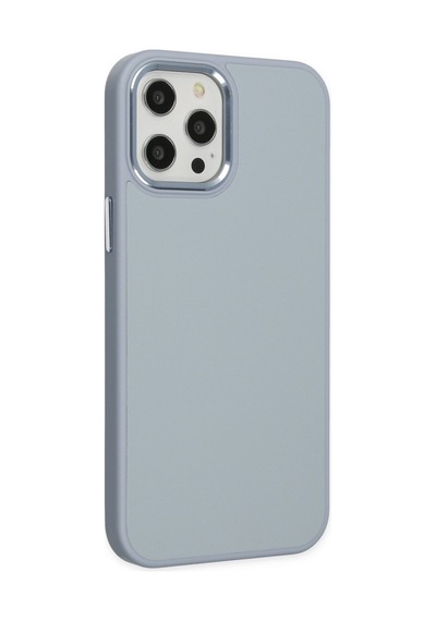 Apple iPhone  Uyumlu-  12 Pro Max Kılıf Asya Deri Silikon - Sierra Blue