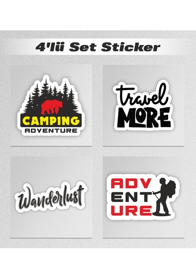 Adventure Camping Karavan 4lü Ekonomik Arma Sticker Set 17 - 10cm