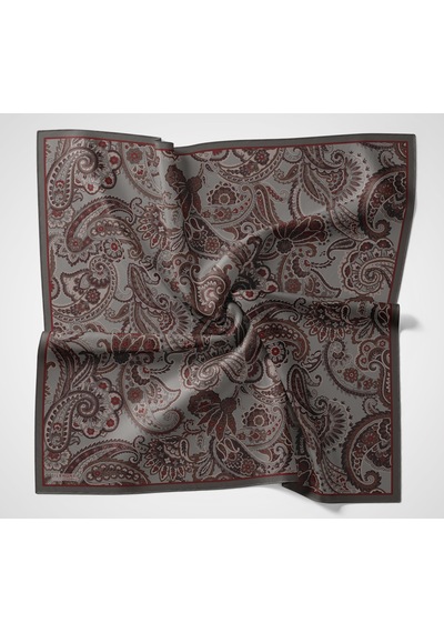Silk Home Viskon Velora Eşarp Dört Mevsim Etro Desen Koyu Gri 90x90 Çok Renkli