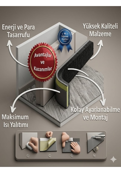 2 Adet Siyah Kapı Altı Rüzgar Önleyici Boşluk Kapatma Böcek Ses Isı Yalıtımı Kapı Pencere İzolasyon 1