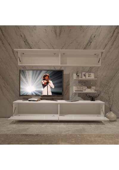 Decoraktiv Eko 5 Mdf Std Silver Tv Ünitesi Tv Sehpası Beyaz