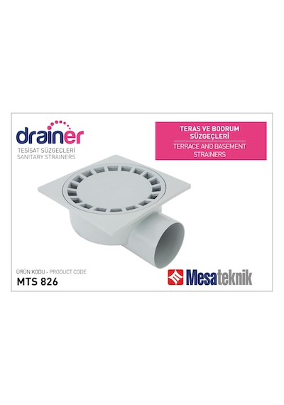 Mts 826 Teras Süzgeci 25 Cm Yan Çıkış 100 Mm Çap 1 Adet