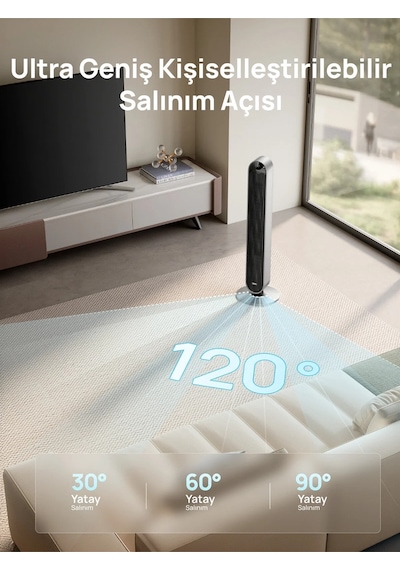 DREO Tower Fan 714S Akıllı Kule Tipi Vantilatör, 12 Hızlı, 25dB Sessiz Fan, 120° Salınımlı, WiFi ve Uygulama Kontrollü