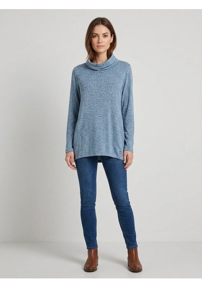 Neden Tekstil Kadın Mavi Yaka Detaylı Uzun Kollu Sweatshirt