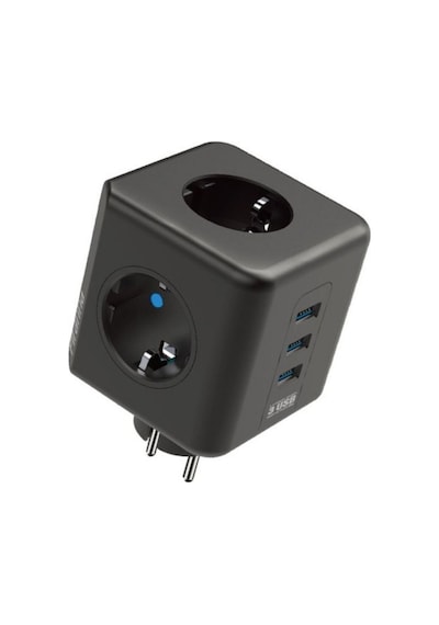 Mcg Isıya Dayanıklı Termal Akım Korumalı Ve Çocuk Korumalı 3 Priz Girişli 3 Usb Girişli Küp Priz 1,5 m