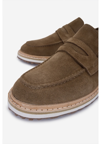 Valmenti Erkek Hakiki Deri Loafer Ayakkabı 325 13153-143 Erk Ayk Y25 Tobacco Suet Kahverengi