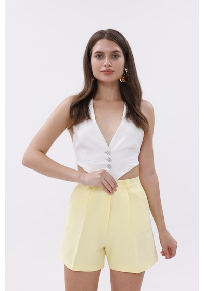 Genius Store Fundachoosesxgenius Kadın Pileli Şort İç Göstermez Lamineli Kadın Şort Pileli-şort Sarı Genius Store Fundachoosesxgenius Kadın Pileli Şort İç Göstermez Lamineli Kadın Şort Pileli-şort Sarı