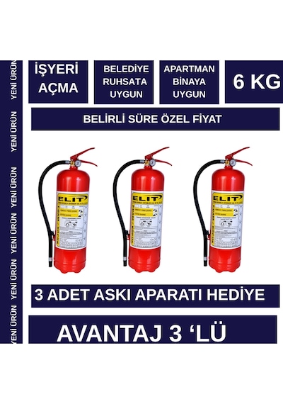 İş Yeri Dükkan Açma Ruhsata Uygun + Binaya Uygun 6 Kg Foam Köpüklü Yangın Söndürücü