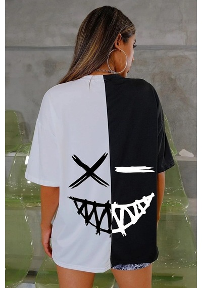 Sırt Baskılı Tasarım Tshirt Siyah