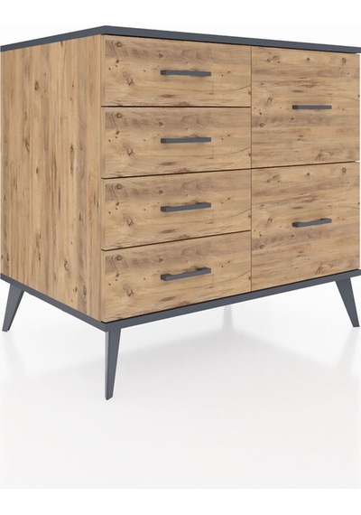Kronos Şifonyer 6 Çekmeceli 88x59x80 Çam-antrasit/çam Antrasit/çam Kronos Şifonyer 6 Çekmeceli 88x59x80 Çam-antrasit/çam Antrasit/çam