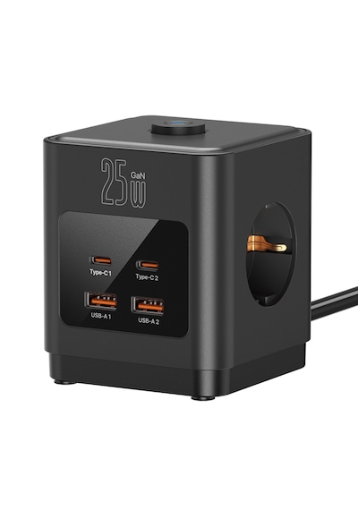 3lü Akım Korumalı Priz Gece Lambalı 25w 2xusb 2xtype-c Çıkış Yüksek Gerilim Koruma Priz Çoğaltıcı 2 M