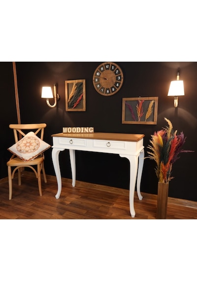 Wooding 100 Cm Çekmeceli Masif Beyaz Naturel Dresuar (548587809) Beyaz