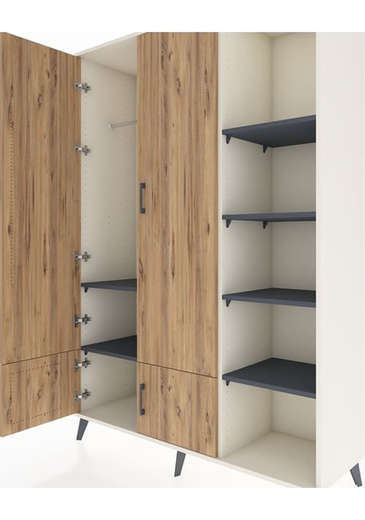 Hyperion Dolap 6 Raflı 4 Kapaklı Tek Askılı 132x44x195 Aytaşı-çam/antrasit Atlas Çam/antrasıt Hyperion Dolap 6 Raflı 4 Kapaklı Tek Askılı 132x44x195 Aytaşı-çam/antrasit Atlas Çam/antrasıt
