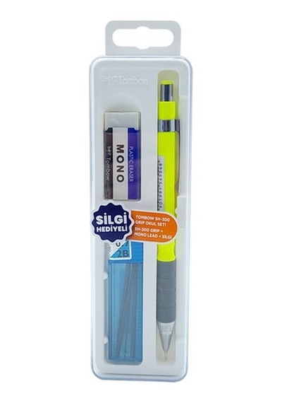 Tombow Sh-300 Grip 0,7mm N.sarı Uç Silgi Kalem Seti