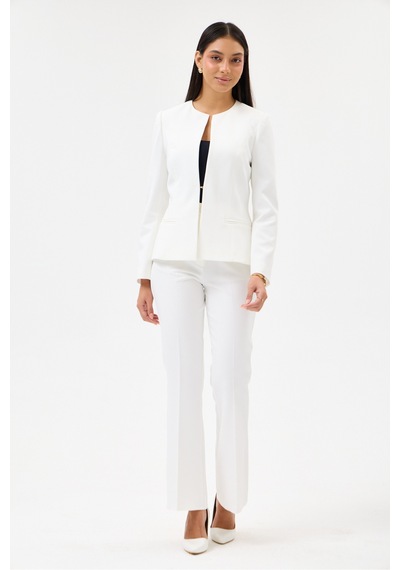 Velnara Moda Kırık Beyaz Klasik Kadın Takım Elbise-sıfır Yaka Ceket & İspanyol Paça Pantolon Kırık Beyaz - 927017052 Kırık Beyaz Velnara Moda Kırık Beyaz Klasik Kadın Takım Elbise-sıfır Yaka Ceket & İspanyol Paça Pantolon Kırık Beyaz - 927017052 Kırık Beyaz