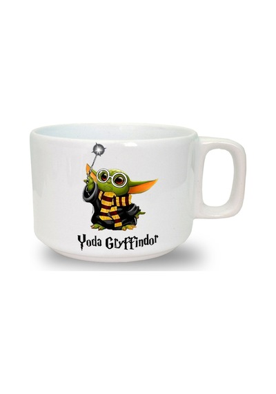 Yoda Gryffindor Baskılı Seramik Beyaz Kahve Kupası