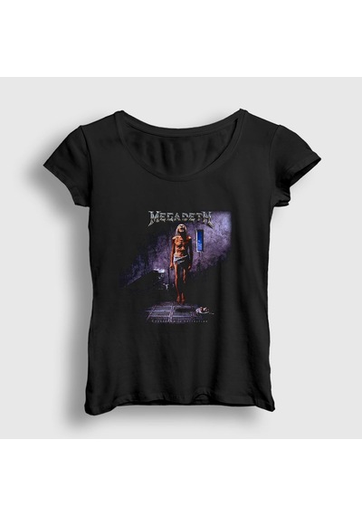 Presmono Kadın Extinction Megadeth T-shirt Siyah