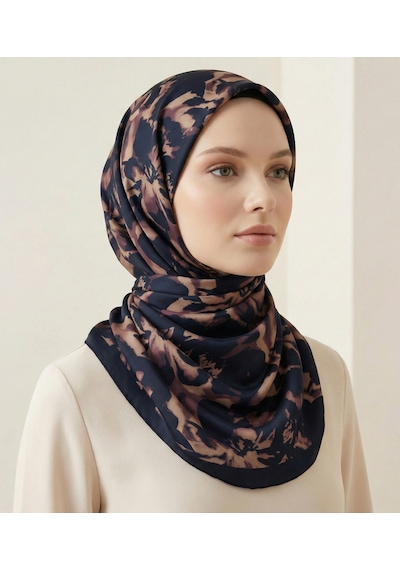 Ahenk Desen 90x90cm Organic Twill Eşarp/fular Çok Renkli
