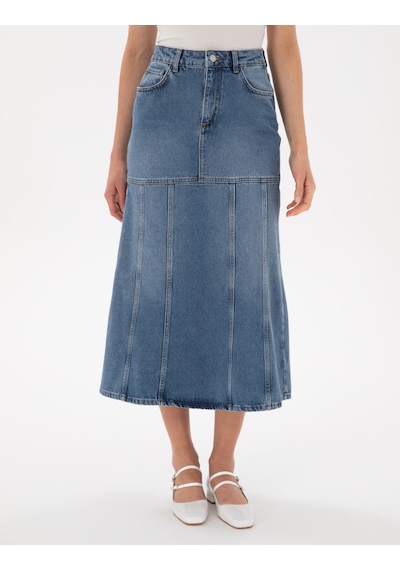 Pierre Cardin Kadın Mavi Etek Jean 50301321-vr036 Mavi