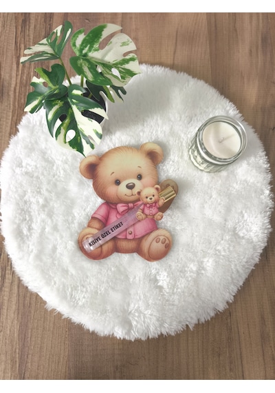 Pamuğum Atelier (25 Adet) Pembe Ayıcık Kartlı 10 Ml Sprey Pembe Kolonya Doğum, Doğum Günü Hediyeliği