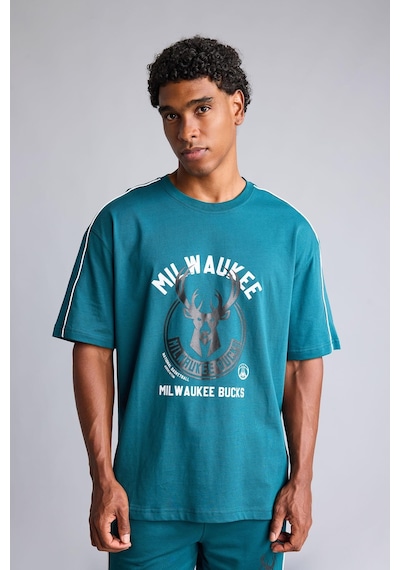Defacto Nba Milwaukee Bucks Baskılı Biyeli Oversize Bisiklet Yaka Kısa Kollu Tişört H7728ax26augn1020 Yeşil-gn1020