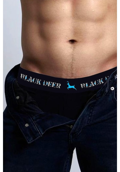 Black Deer Exclusive 3 Adet Erkek Pamuklu Esnek Boxer Siyah