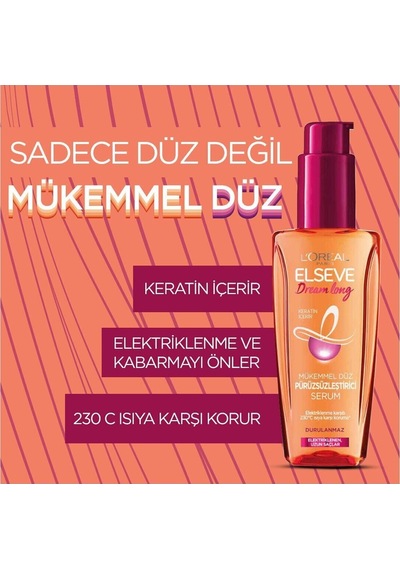 Elseve Saç Serum Ve Yağı L'oréal Paris Dream Long Mükemmel Düz Pürüzsüzleştirici Serum 835qseri