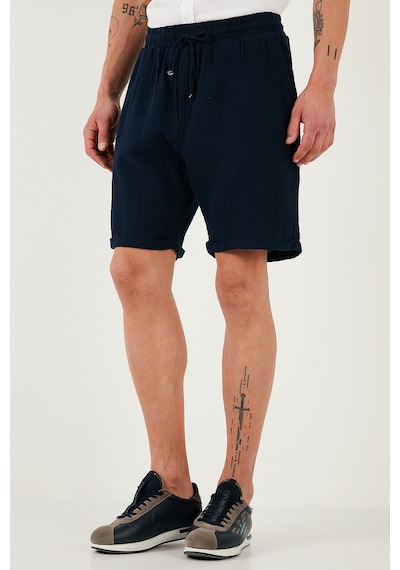 Buratti % 100 Pamuk Regular Fit Normal Bel Müslin Erkek Short Cf25S657802 Lacivert